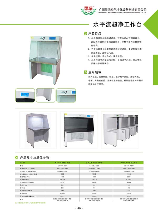 水平流超淨(jìng)工作台簡介 水平(píng)流超淨工作台(tái)簡(jiǎn)介