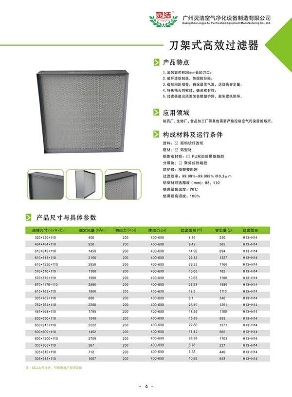 刀架式高效過濾器 刀架式高效(xiào)過濾器(qì)